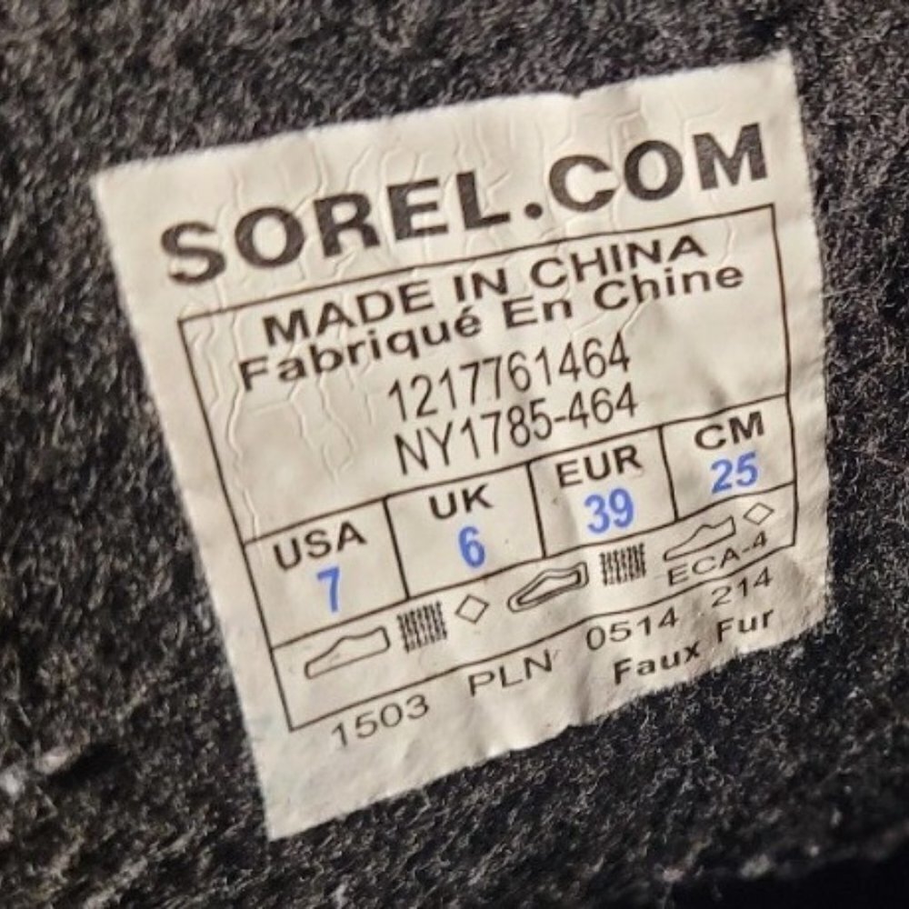 Sorel Fuzzy Insulated Boots Blue and Red Size 7 - Picture 8 of 8